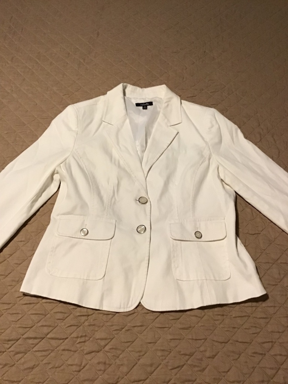 Rafaella White Denim Blazer Jacket NWOT- Size 12